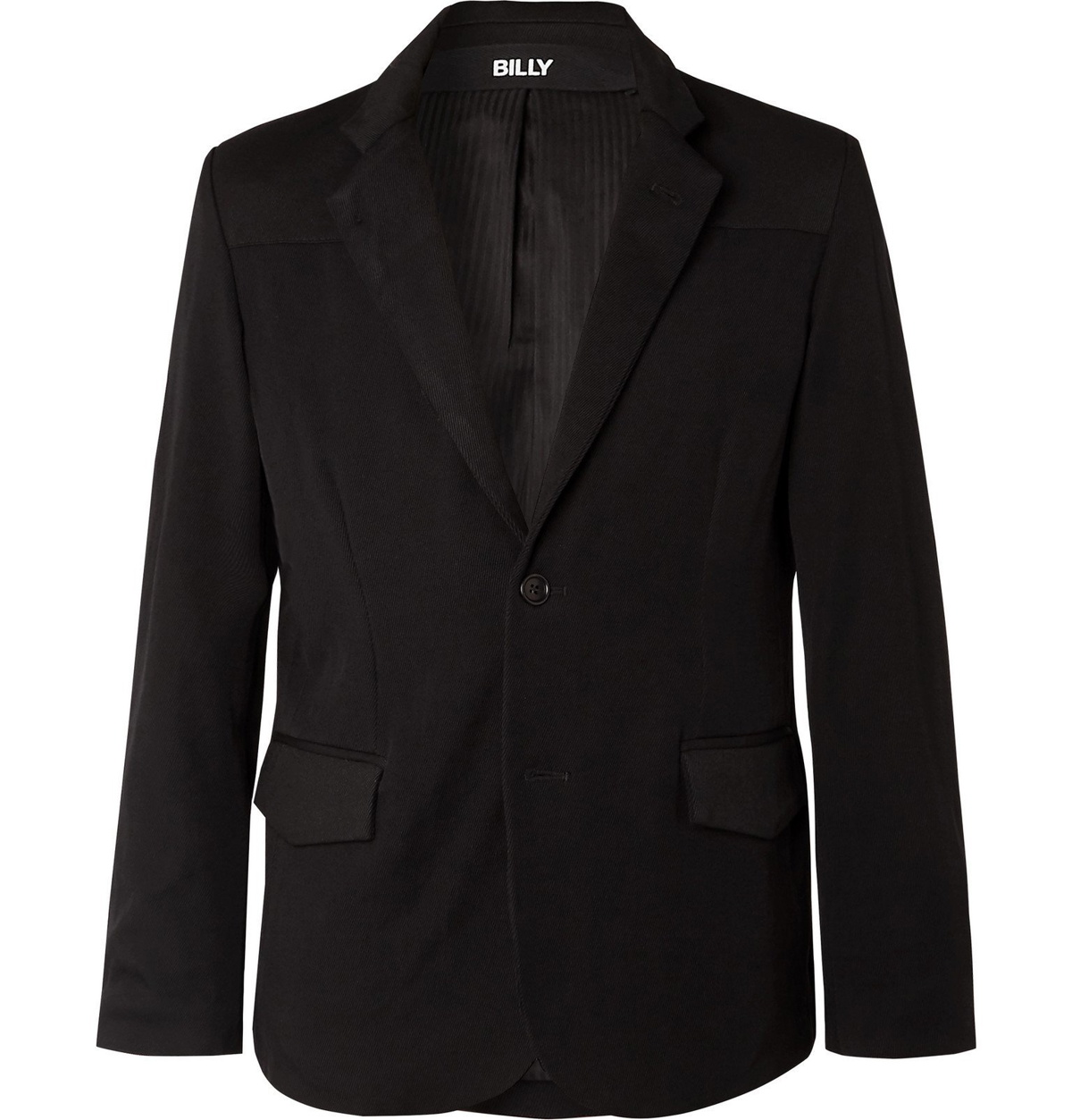 BILLY - Black Wool-Twill and Waxed-Cotton Suit Jacket - Black Billy