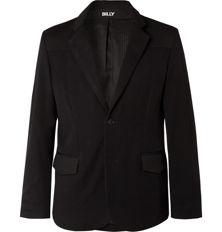 Photo: BILLY - Black Wool-Twill and Waxed-Cotton Suit Jacket - Black