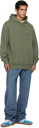 Balmain Khaki Vintage 'Balmain' Embroidered Hoodie