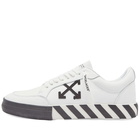 Off-White Men's Low Vulcanized Calf Leather Sneakers in White/Black