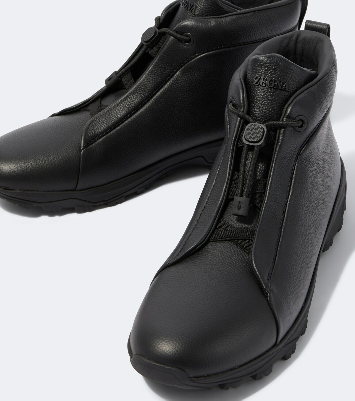 Zegna Triple Stitch leather high-top sneakers