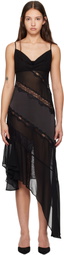 GUIZIO Black Leah Midi Dress