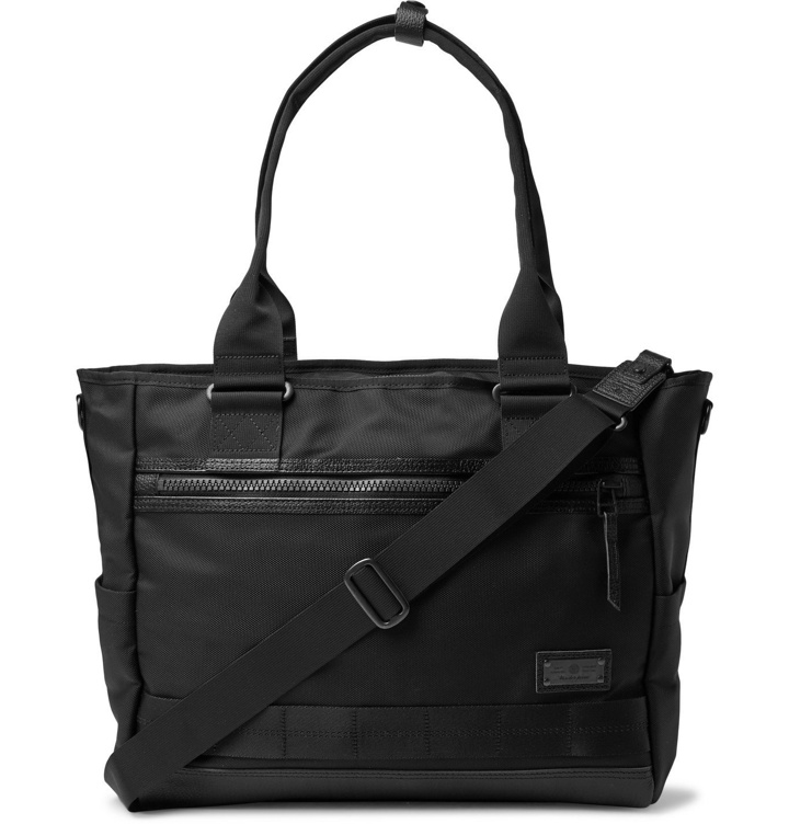 Photo: Master-Piece - Leather-Trimmed MASTERTEX-08 Tote Bag - Black