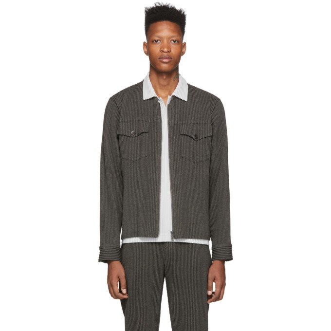 Photo: Homme Plisse Issey Miyake Grey Wool-Like Jacket