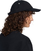 AMI Paris Black Cotton Ami de Coeur Embroidery Cap
