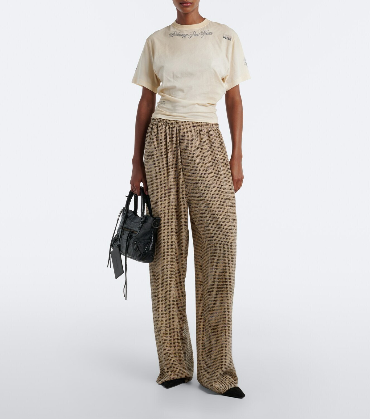Balenciaga Logo silk pajama pants