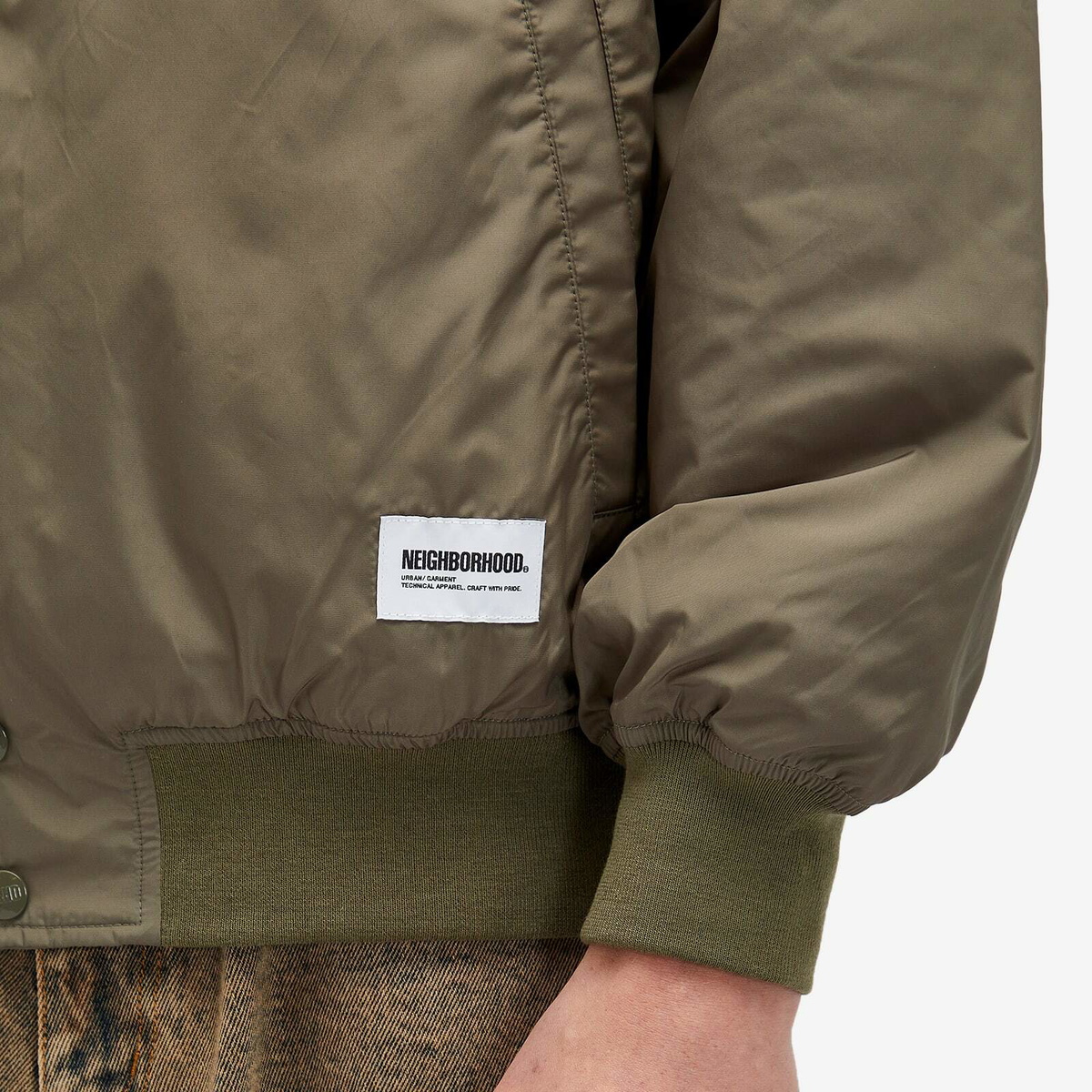 Neighborhood Men's Baseball Jacket in Olive Drab Neighborhood