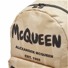 Alexander McQueen Men's Metropolitan Graffiti Backpack in Beige/Black