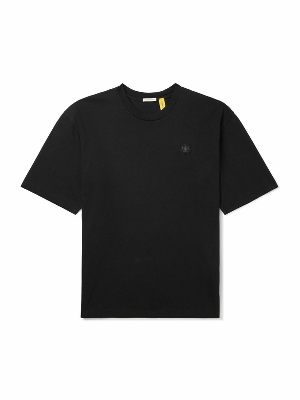 Photo: Moncler Genius - A$AP Rocky Logo-Appliquéd Cotton-Jersey T-Shirt - Black