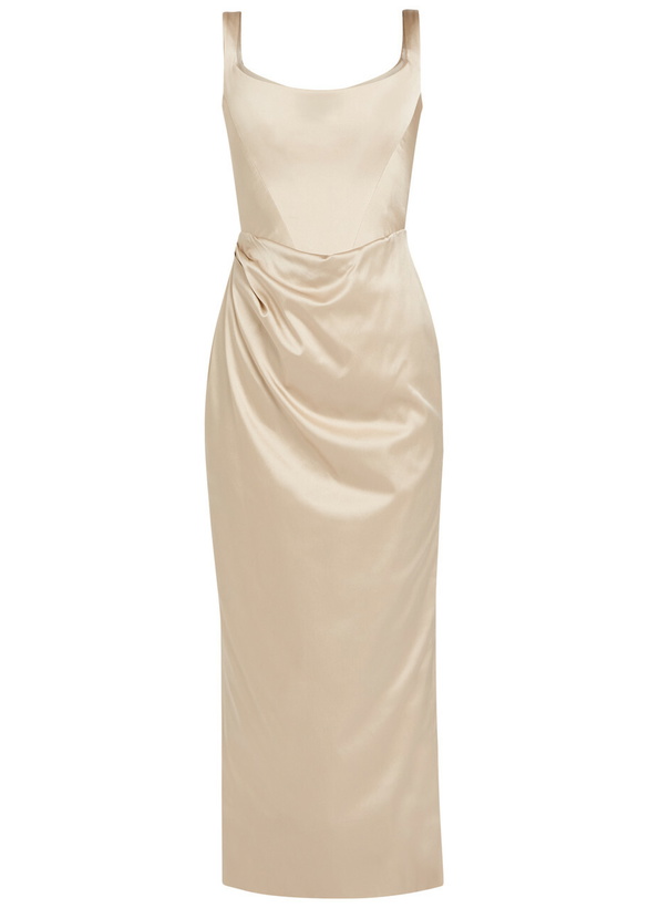 Photo: Vivienne Westwood Suzie Corset Satin Midi Dress Sand