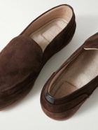 Mulo - Fleece-Lined Suede Loafers - Brown