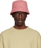 AURALEE Pink Organic Cotton Terrycloth Bucket Hat