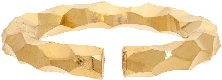 All Blues Gold Carved Almost Ring