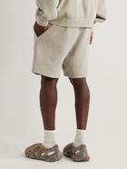 FEAR OF GOD ESSENTIALS - Wide-Leg Logo-Print Cotton-Blend Jersey Drawstring Shorts - Neutrals