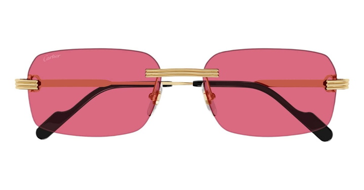 Photo: Cartier Eyewear Première De Cartier Ct0271s-010 - Gold / Pink Sunglasses