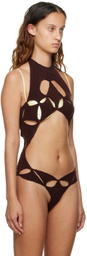 Isa Boulder SSENSE Exclusive Brown Argyle Bodysuit