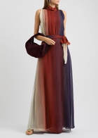 Forte_forte Belted Dégradé Chiffon Maxi Dress Dark Purple