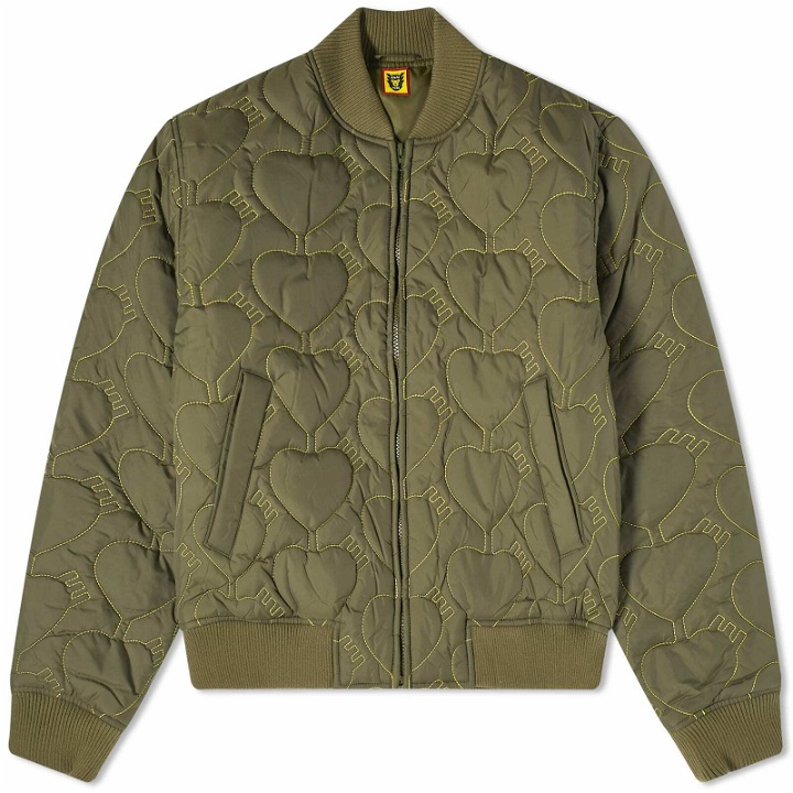 Photo: Human Made Men's Heart Quilting Jacket in Olive Drab