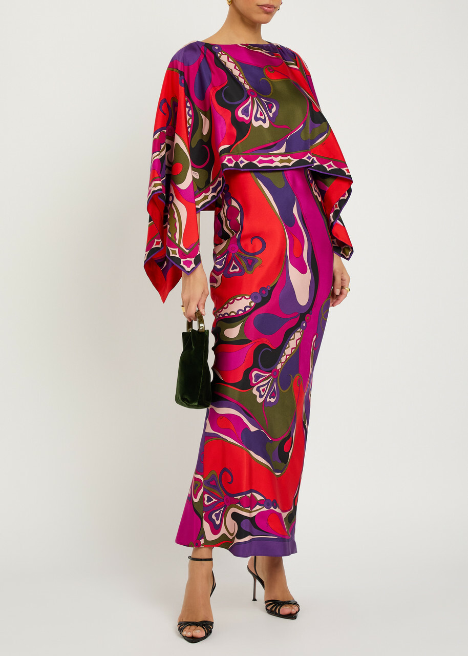 Pucci Layered Printed Silk Maxi Dress Multicoloured 1