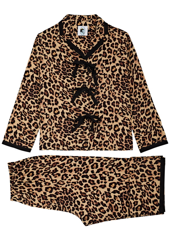 Photo: Sleeper The Bow Leopard-print Twill Pyjama set