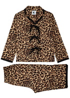 Sleeper The Bow Leopard-print Twill Pyjama set