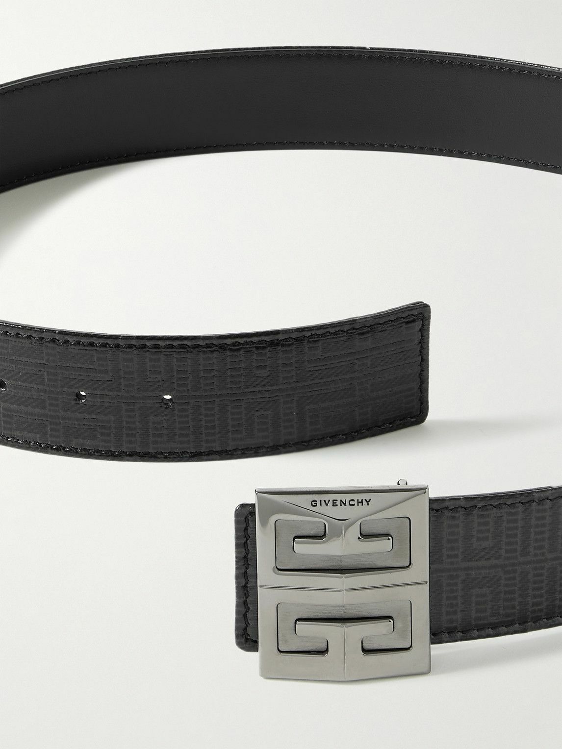 Givenchy - 4G 4cm Reversible Coated-Canvas and Leather Belt