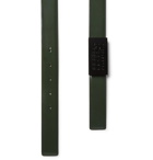 Maison Margiela - 3cm Dark-Green and Black Reversible Leather Belt - Green
