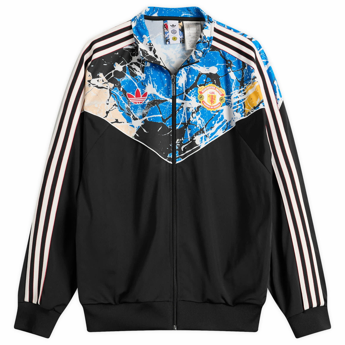Adidas Men's x Stone Roses Manchester United Track Top in Black/Multicolor