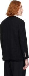 Dunst Black Collarless Tweed Jacket