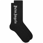 Palm Angels Men's Logo Sock in Black/White