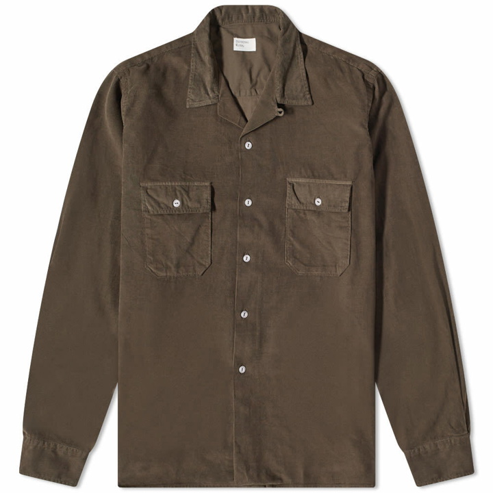 Photo: Universal Works Men's Fine Cord Worker Shirt in Brown