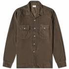 Universal Works Men's Fine Cord Worker Shirt in Brown