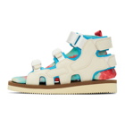 Suicoke Off-White and Blue BOAK-2AB Sandals