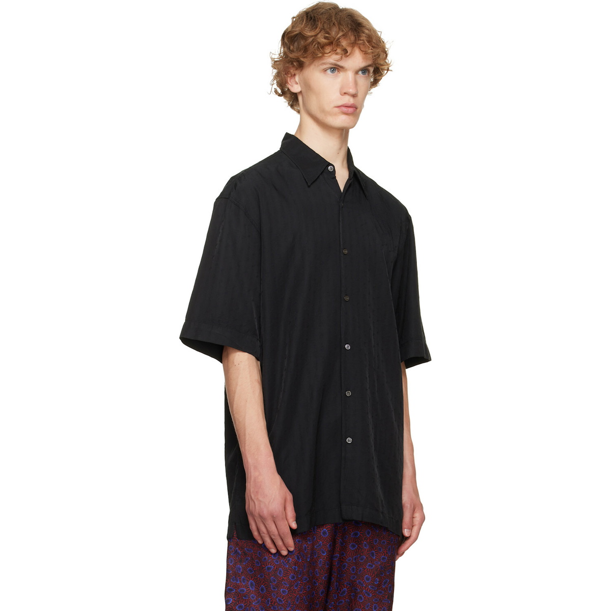 Dries Van Noten Black Floral Shirt