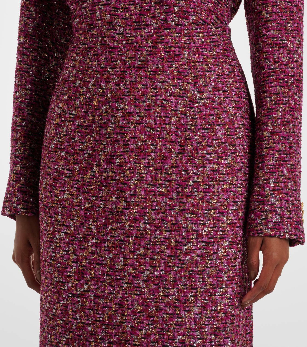 Alessandra Rich Sequined tweed midi skirt