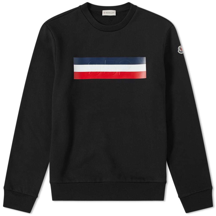 Photo: Moncler Maglia Tricolour Box Logo Crew Sweat Black