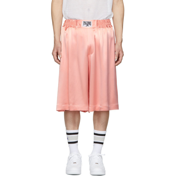 Photo: Palomo Spain SSENSE Exclusive Pink Satin Boxing Shorts