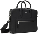 BOSS Black Grained Leather Briefcase