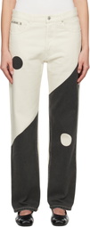 Moschino Off-White & Black Iconic Archive Tao Jeans