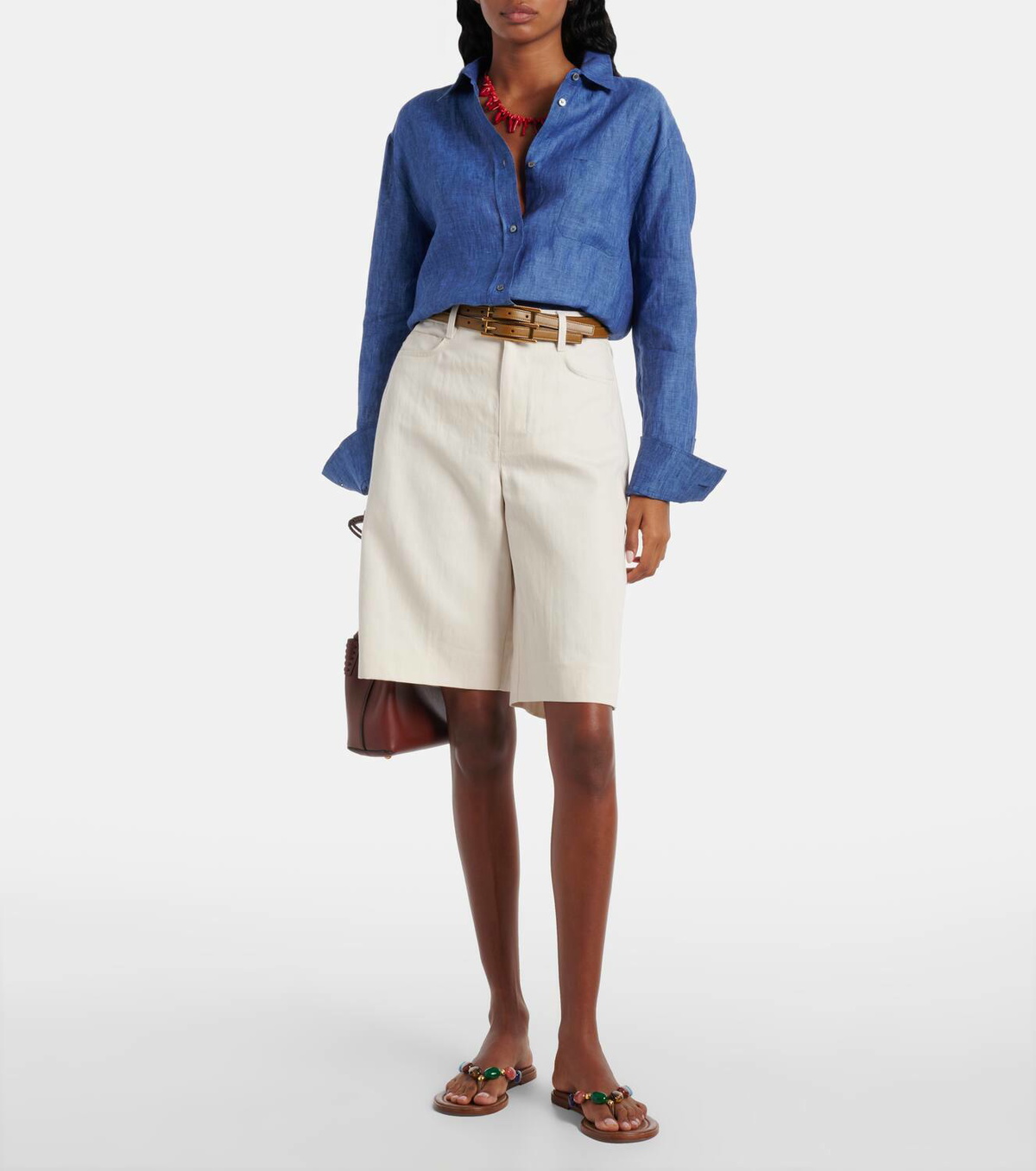 'S Max Mara Eric cotton and linen Bermuda shorts
