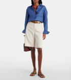'S Max Mara Eric cotton and linen Bermuda shorts