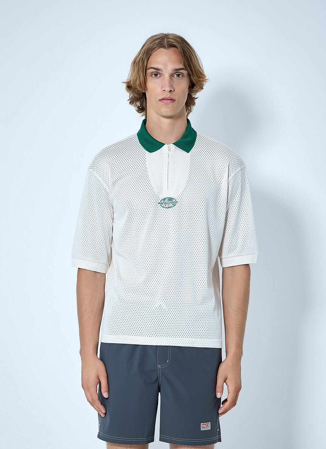 Metalwood Quarter Zip Jersey Polo Shirt