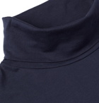 Handvaerk - Pima Cotton-Jersey Rollneck T-Shirt - Blue