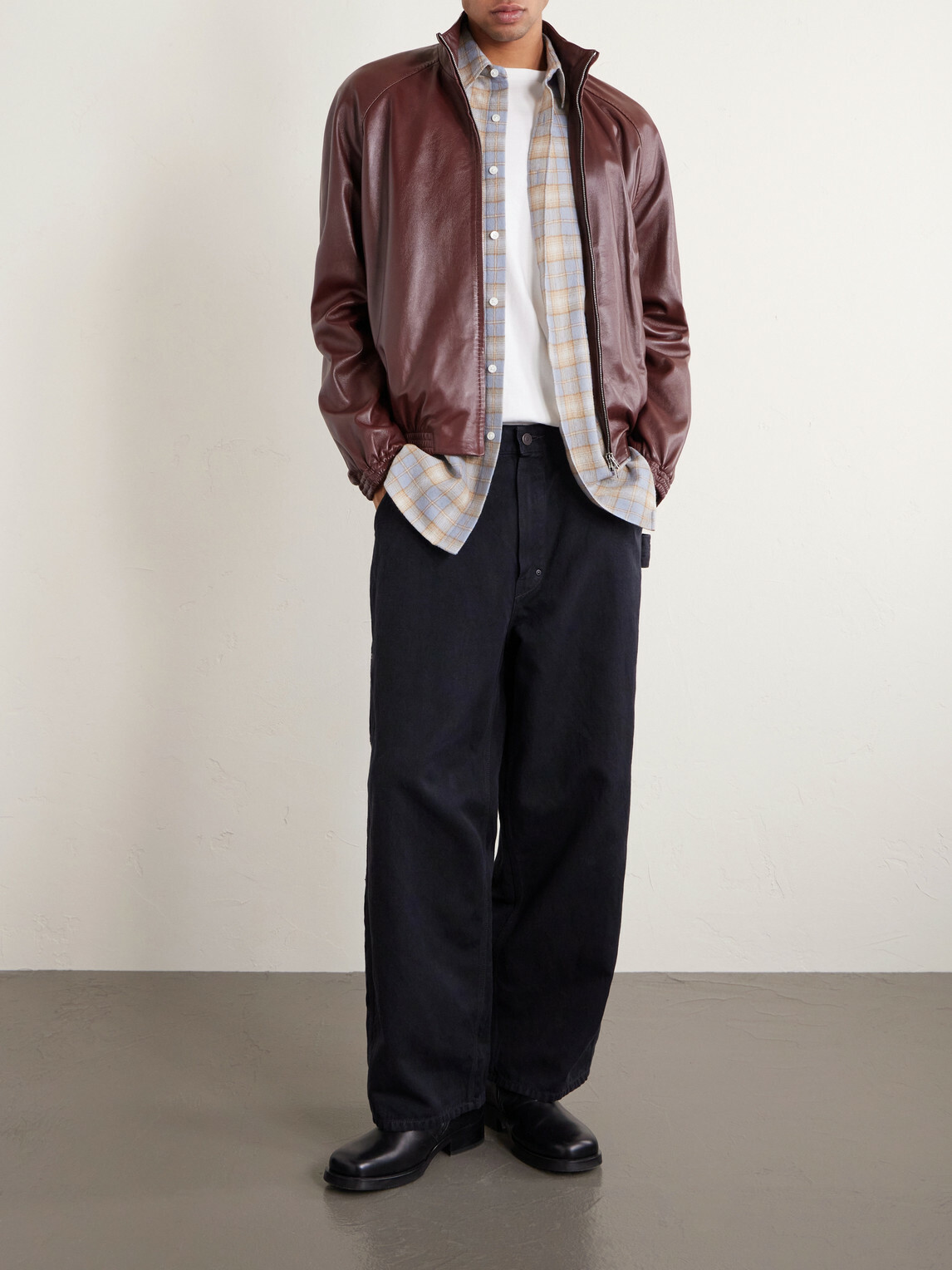 A.PRESSE - Vintage Wide-Leg Cotton, Hemp and Silk-Blend Canvas Trousers - Black