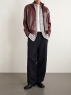 A.PRESSE - Vintage Wide-Leg Cotton, Hemp and Silk-Blend Canvas Trousers - Black