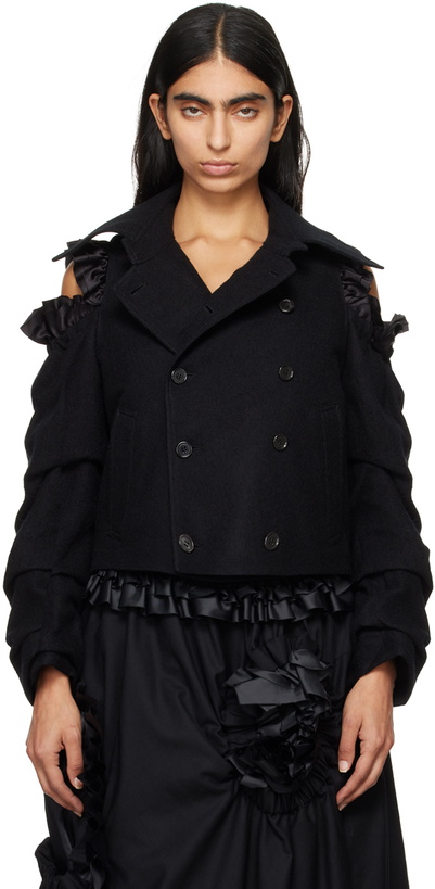 Photo: Noir Kei Ninomiya Black Milled Wool Jacket