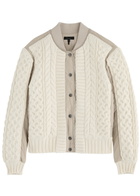 Rag & Bone Manston Cable-knit Shell Bomber Jacket Cream