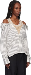 Maison MIHARA YASUHIRO Off-White & Beige Triple Layered Stripe Shirt