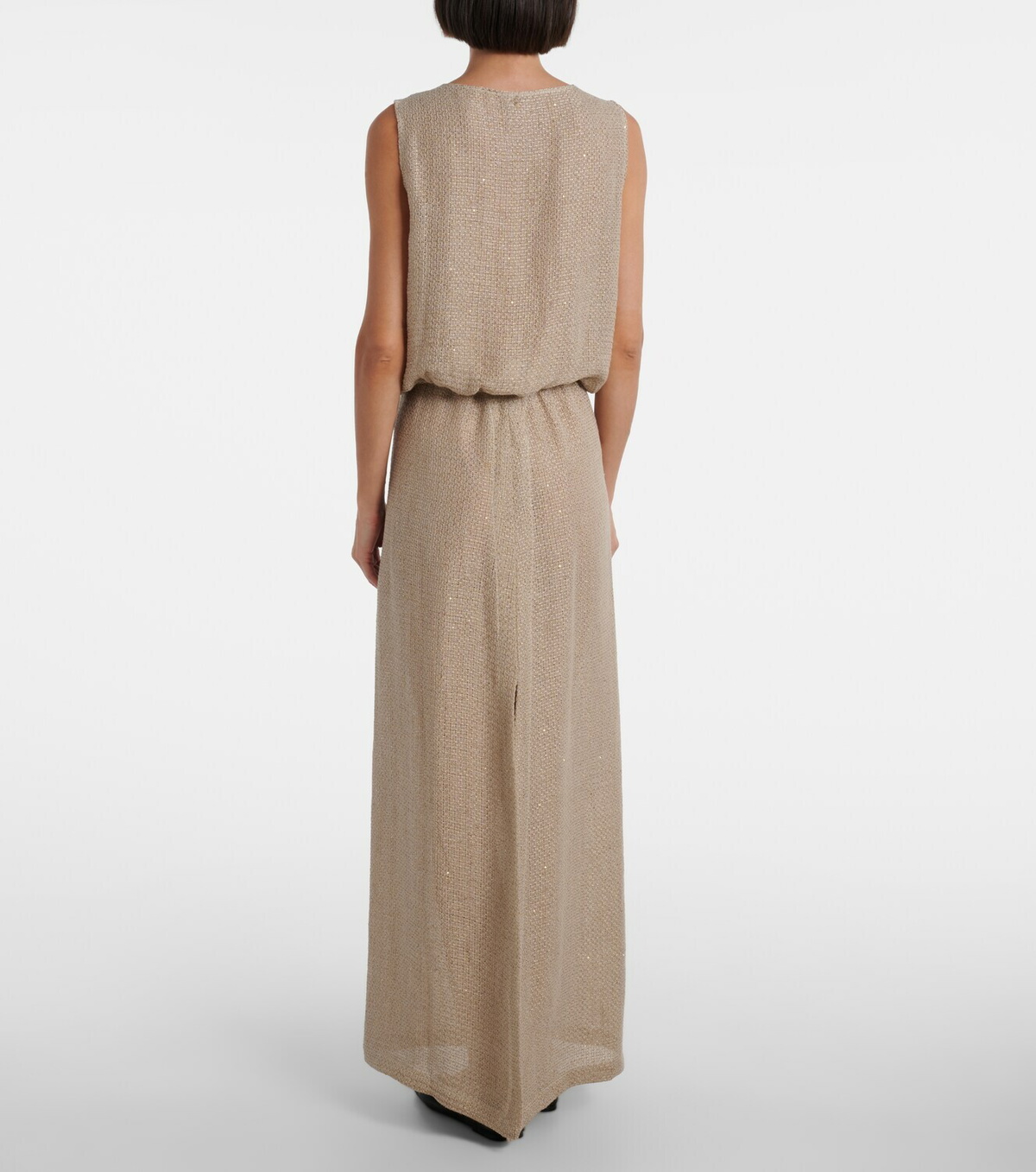 Leset Stella sequined linen-blend maxi skirt