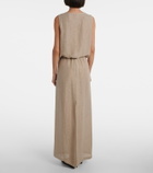 Leset Stella sequined linen-blend maxi skirt